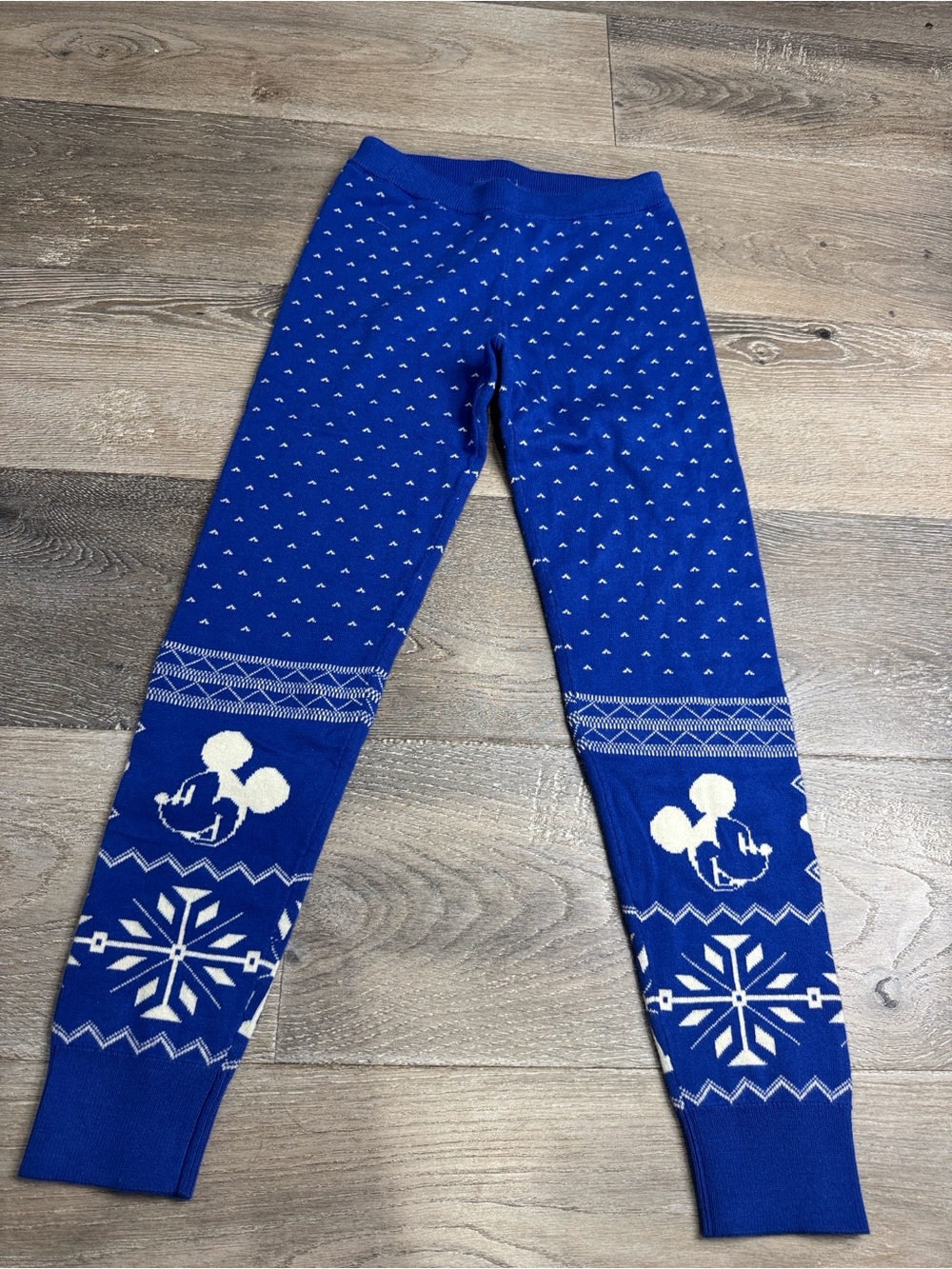 GAP Royal Blue Knit Leggings with White Holiday Motif 1275